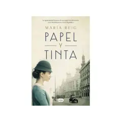 La portada del libro "Papel y tinta" de María Reig muestra a una mujer con sombrero en el Madrid de principios del siglo XX.
