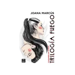 Ilustración de dos rostros entrelazados, representando la "Trilogía de Fuego" de Joana Marcús.