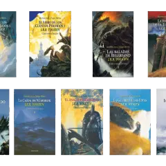 Colección "Historia de la Tierra Media" de J.R.R. Tolkien, con ilustraciones épicas que narran el orden de los eventos.