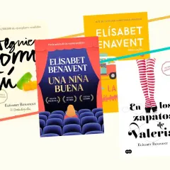 Libros de Elísabet Benavent, incluyendo "En los zapatos de Valeria", parte de la saga Valeria, con diseños coloridos y llamativos.