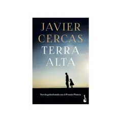 Portada del libro "Terra Alta" de Javier Cercas, con siluetas de un hombre y una niña al atardecer.