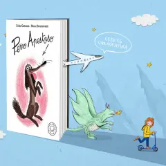 Un libro de lectura para niños de 8 a 10 años, "Perro Apestoso", inspira aventuras con un dragón, un avión y un niño en patinete.
