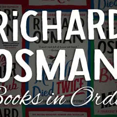 Richard Osman libros orden de lectura. Portadas de sus novelas de misterio, incluyendo "El club del crimen de los jueves".