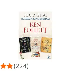 Caja digital de la trilogía Kingsbridge de Ken Follett, incluyendo "Los pilares de la tierra" y su saga en orden.