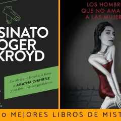 Dos portadas de libros de suspense: "El asesinato de Roger Ackroyd" y "Los hombres que no amaban a las mujeres", parte de las mejores novelas de suspense.