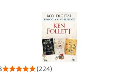 Caja digital de la trilogía Kingsbridge de Ken Follett, incluyendo "Los pilares de la tierra" y su saga en orden.