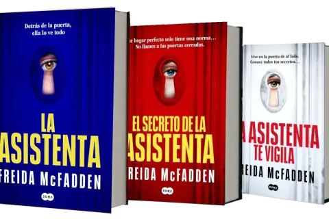 Tres libros de Freida McFadden: "La Asistenta", "El Secreto de la Asistenta" y "La Asistenta te Vigila".