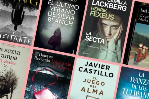 Selección de libros recomendados thriller: "El visitante", "La secta", "La sexta trampa", "Esperando al diluvio", "El juego del alma", "La danza de los tulipanes" y más.