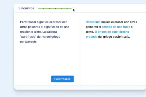 Explicación de "parafrasear" y "reescribir", que es decir lo mismo con otras palabras.