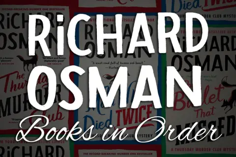 Richard Osman libros orden de lectura. Portadas de sus novelas de misterio, incluyendo "El club del crimen de los jueves".