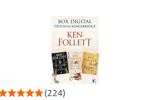 Caja digital de la trilogía Kingsbridge de Ken Follett, incluyendo "Los pilares de la tierra" y su saga en orden.
