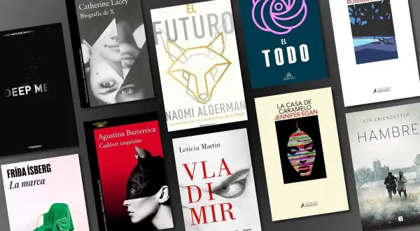Colección de libros de **literatura distópica** y suspense, con portadas impactantes que invitan a mundos sombríos y reflexiones profundas.
