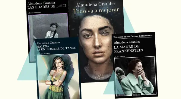 Libros de Almudena Grandes: "Las edades de Lulú", "Todo va a mejorar", "Malena es un nombre de tango" y "La madre de Frankenstein".