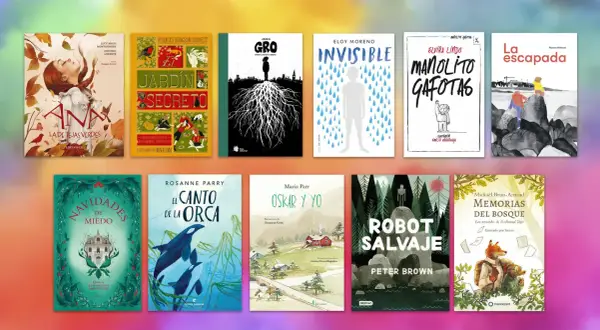 Colección de libros infantiles con títulos como "Ana, la de Tejas Verdes" y "El Canto de la Orca", ideales para lecturas para niños de 10 a 12 años.