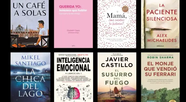 Libros recomendados para mujeres: "Un café a solas", "Mamá, ¿me cuentas tu historia?", "La paciente silenciosa", "Inteligencia emocional", "El monje que vendió su Ferrari".