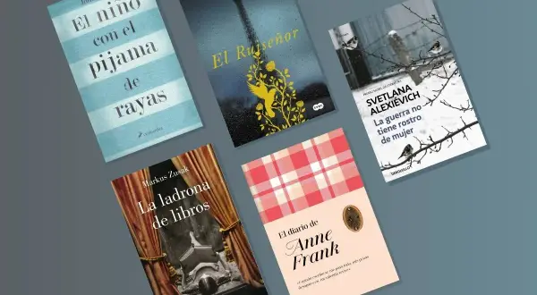 Cinco novelas sobre la Segunda Guerra Mundial: "El niño con el pijama de rayas", "La ladrona de libros", "El diario de Anne Frank", "La guerra no tiene rostro de mujer" y "El Ruiseñor".