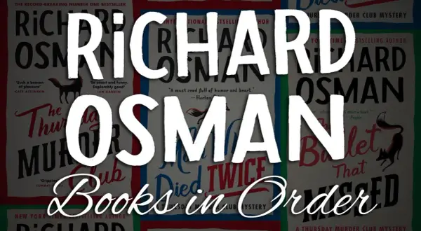 Richard Osman libros orden de lectura. Portadas de sus novelas de misterio, incluyendo "El club del crimen de los jueves".