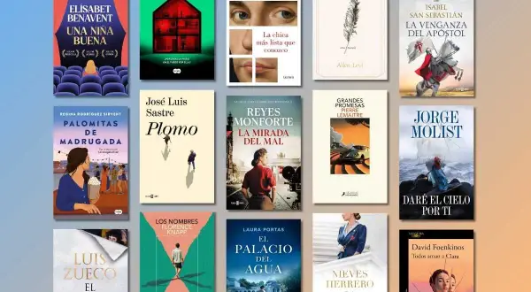Colección de portadas de libros, incluyendo "Una niña buena" y "La venganza del apóstol", entre otros **libros más buscados**.