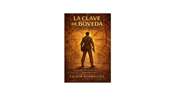 Un aventurero se alza ante un gran diseño de brújula, evocando las emocionantes novelas de época.