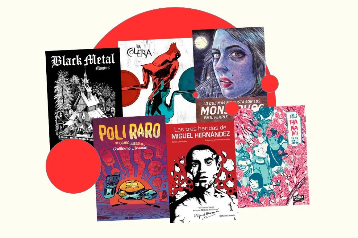 Selección de las mejores novelas gráficas de la historia: "Black Metal", "La Cólera", "Poli Raro", "Las tres heridas de Miguel Hernández" y "Hanami".
