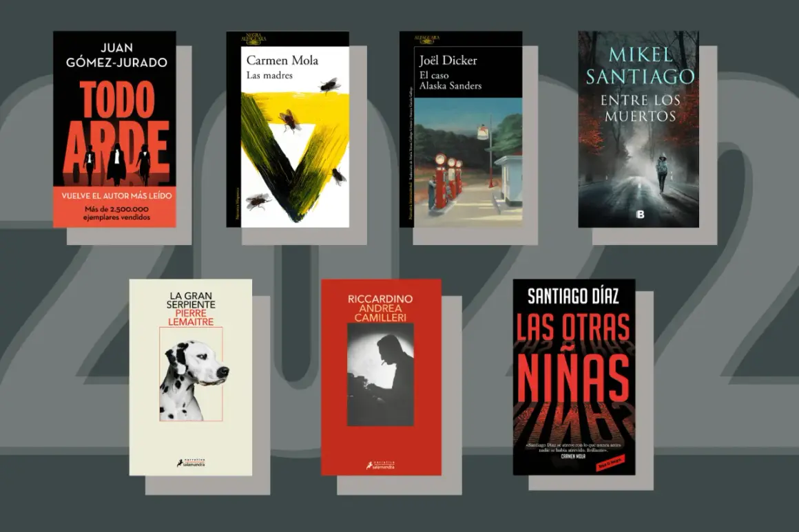 Selección de libros policiales recomendados: "Todo arde", "Las madres", "El caso Alaska Sanders", "Entre los muertos", "La gran serpiente", "Riccardino" y "Las otras niñas".