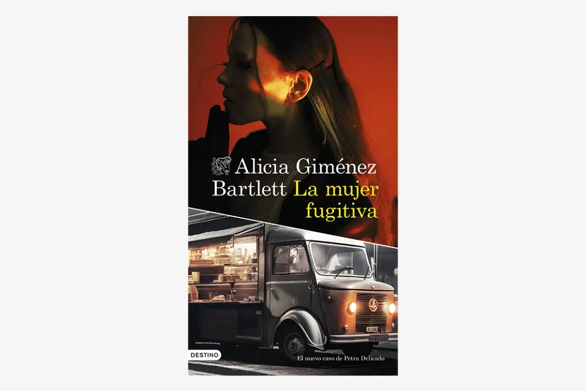 La portada del libro "La mujer fugitiva" de Alicia Giménez Bartlett muestra una mujer pensativa y un camión antiguo.
