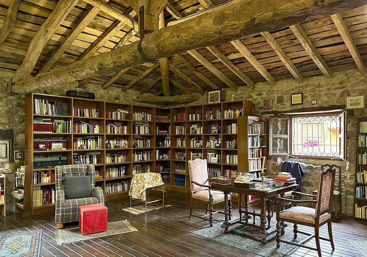 Acogedora biblioteca con estanterías repletas de libros, perfecta para encontrar las mejores novelas de suspense.