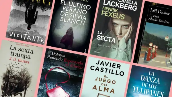 Selección de libros recomendados thriller: "El visitante", "La secta", "La sexta trampa", "Esperando al diluvio", "El juego del alma", "La danza de los tulipanes" y más.
