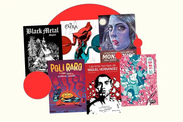 Selección de las mejores novelas gráficas de la historia: "Black Metal", "La Cólera", "Poli Raro", "Las tres heridas de Miguel Hernández" y "Hanami".