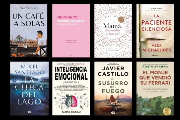 Libros recomendados para mujeres: "Un café a solas", "Mamá, ¿me cuentas tu historia?", "La paciente silenciosa", "Inteligencia emocional", "El monje que vendió su Ferrari".