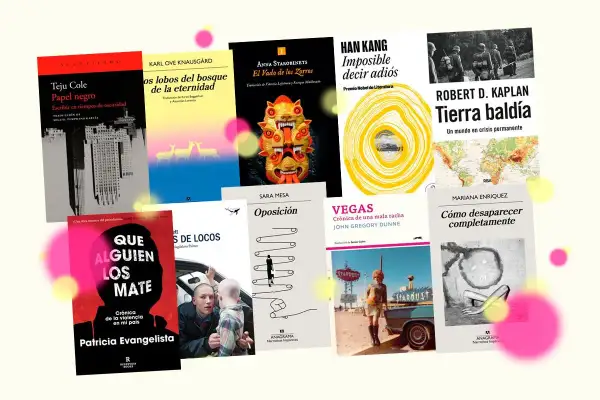 Selección de **últimos libros recomendados**: "Papel negro", "Los lobos del bosque de la eternidad", "El vado de los zorros", "Imposible decir adiós", "Tierra baldía", "Que alguien los mate", "Oposición", "Vegas" y "Cómo desaparecer completamente".
