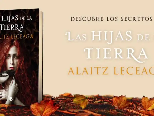 Portada del libro "Las Hijas de la Tierra" de Alaitz Leceaga, con una mujer de cabello rojo y un pájaro. Descubre los secretos de esta saga.