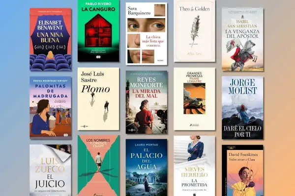 Colección de portadas de libros, incluyendo "Una niña buena" y "La venganza del apóstol", entre otros **libros más buscados**.