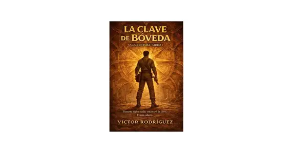 Un aventurero se alza ante un gran diseño de brújula, evocando las emocionantes novelas de época.